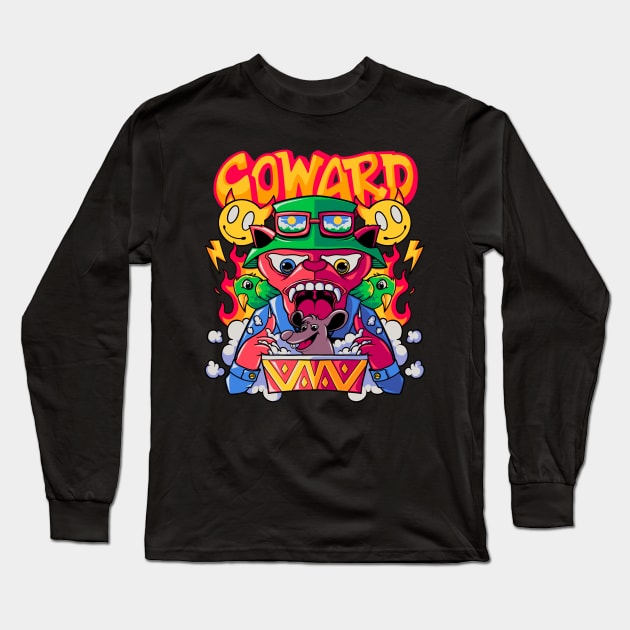 Coward cat Long Sleeve T-Shirt by Forstration.std